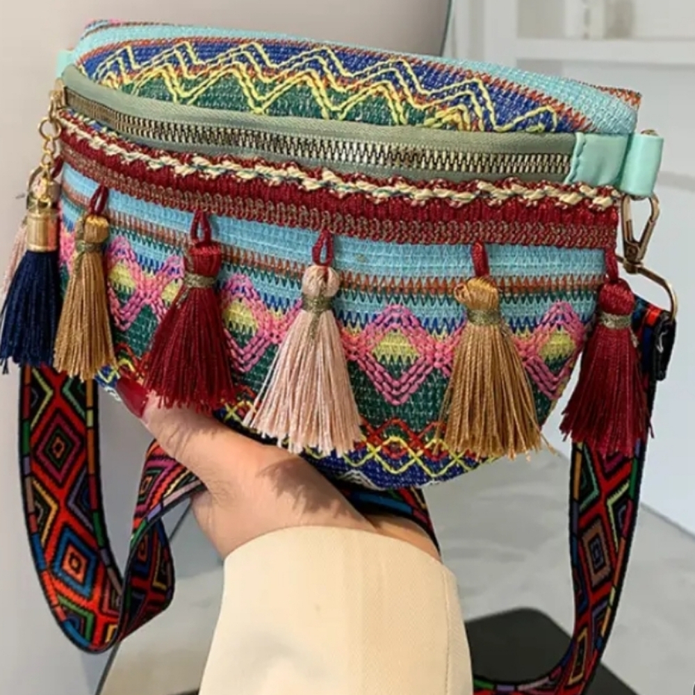 Colorful Tassel Boho Crossbody/Sling Bag